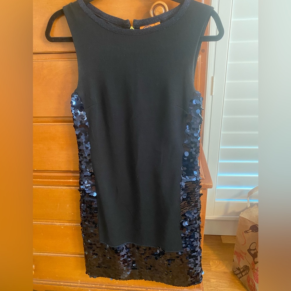 Tory Burch Black Dress with Sequins down the side